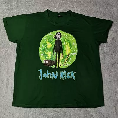 Buy John Rick Mens 4xl T Shirts Green John Wick Pickle Rick Mash Up Humorous Tee • 11.16£