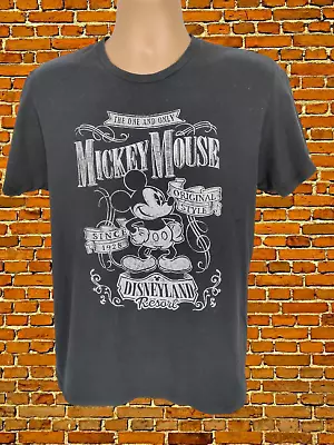 Buy Disneyland Mickey Mouse Black Graphic Casual Short Sleeve Tee T-shirt Medium M • 9.99£