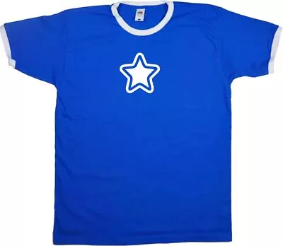 Buy Star Outline Ringer T-Shirt - Curved, Indie, 90s, 00s, Various Colours • 17.99£