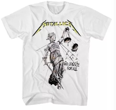 Buy Metallica Justice For All Men Shirt White • 18.66£
