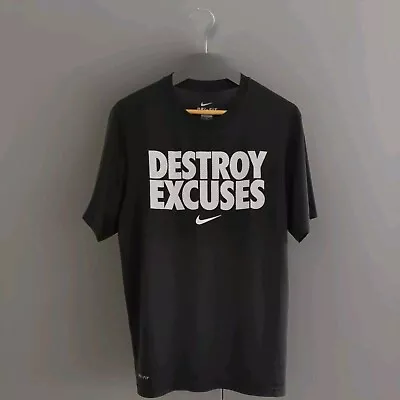 Buy Nike Destroy Excuses T Shirt M Medium Black • 12.50£