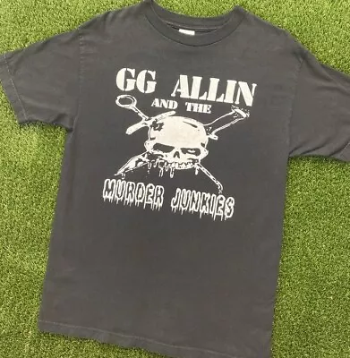 Buy Retro GG Allin Band Hardcore Punk Black Color T Shirt TE1226 • 15.86£