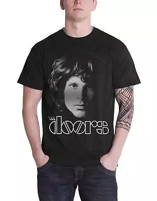 Buy The Doors T Shirt Jim Halftone Portrait Band Logo New Official Mens Black • 16.95£
