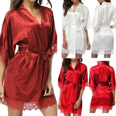 Buy Wedding Personalized Robe Bridesmaid Bride Sleepwear Dressing Gown Bathrobe Silk • 5.79£