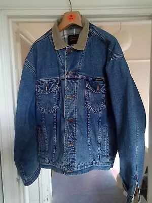 Buy Mens Lined Wrangler Denim Jacket. Size Large. Pit2pit 25 . Blue. Lightly Worn • 35.95£