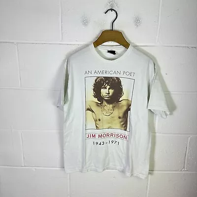 Buy Vintage Jim Morrison Shirt Mens Medium White Winterland Poet The Doors Memorial • 43.95£
