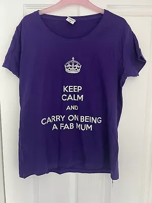 Buy Fruit Of The Loom Ladies T Shirt XL Keep Calm And Carry On Being A Fab Mum • 0.99£