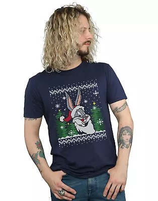 Buy Looney Tunes Men's Bugs Bunny Christmas Fair Isle T-Shirt • 13.99£